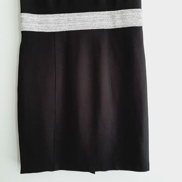 DEX Classic Colorblock Sheath Knee Length Midi Dress Black & Grey Sz M - Picture 4 of 13